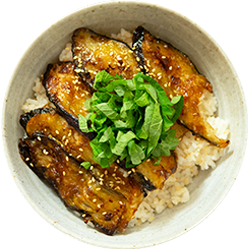 茄子の甘辛丼